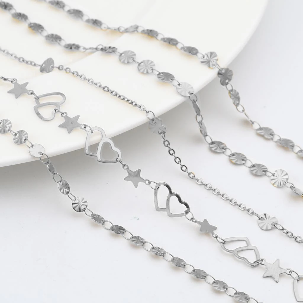 Pulsera tobillera de plata de acero inoxidable para mujer, cadena de pie, joyería de accesorios de playa de verano, regalo, cadena de pierna -