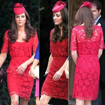 

Fuchsia Pink Lace Short Evening Party Dress 2020 Vintage Mother of The Bride Dress 2020 Robes de Cocktail Formal Wedding Dress