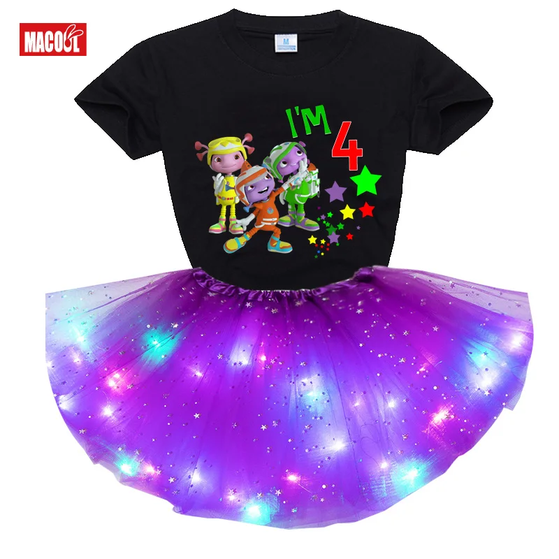 

Girls Dress Sets Summer Toddler Girls Clothes Sets Costumes Kids Clothing Sport Suits Children Shirt+Tutu Dress Birthday Present