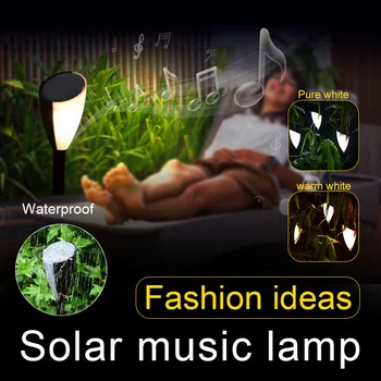 

2pcs Solar Lawn Lights Christmas Decoration Lights Garden Two-color Sound Lights Outdoor Waterproof Lights Bright Garden Light