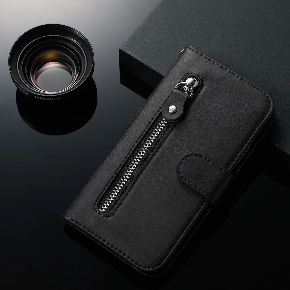 Чехол бумажник на молнии из искусственной кожи с подставкой для Xiaomi mi 9T A2 Lite Red 7 6
