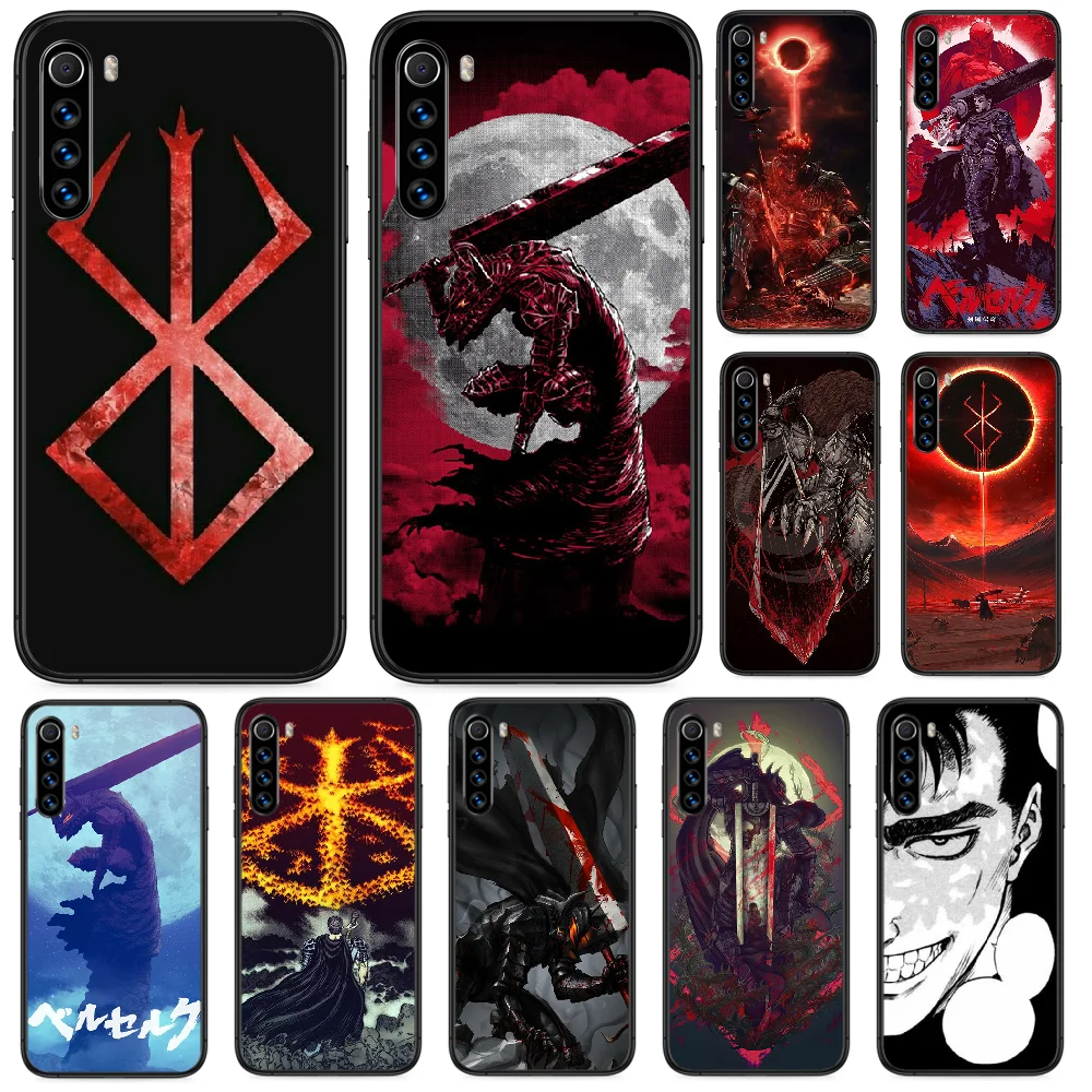 Чехол для телефона berserk guts anime Xiaomi Redmi Note 4A 4X 5 6 6A 7 7A 8 8A 4 5A 8T Plus Pro черный чехол задней