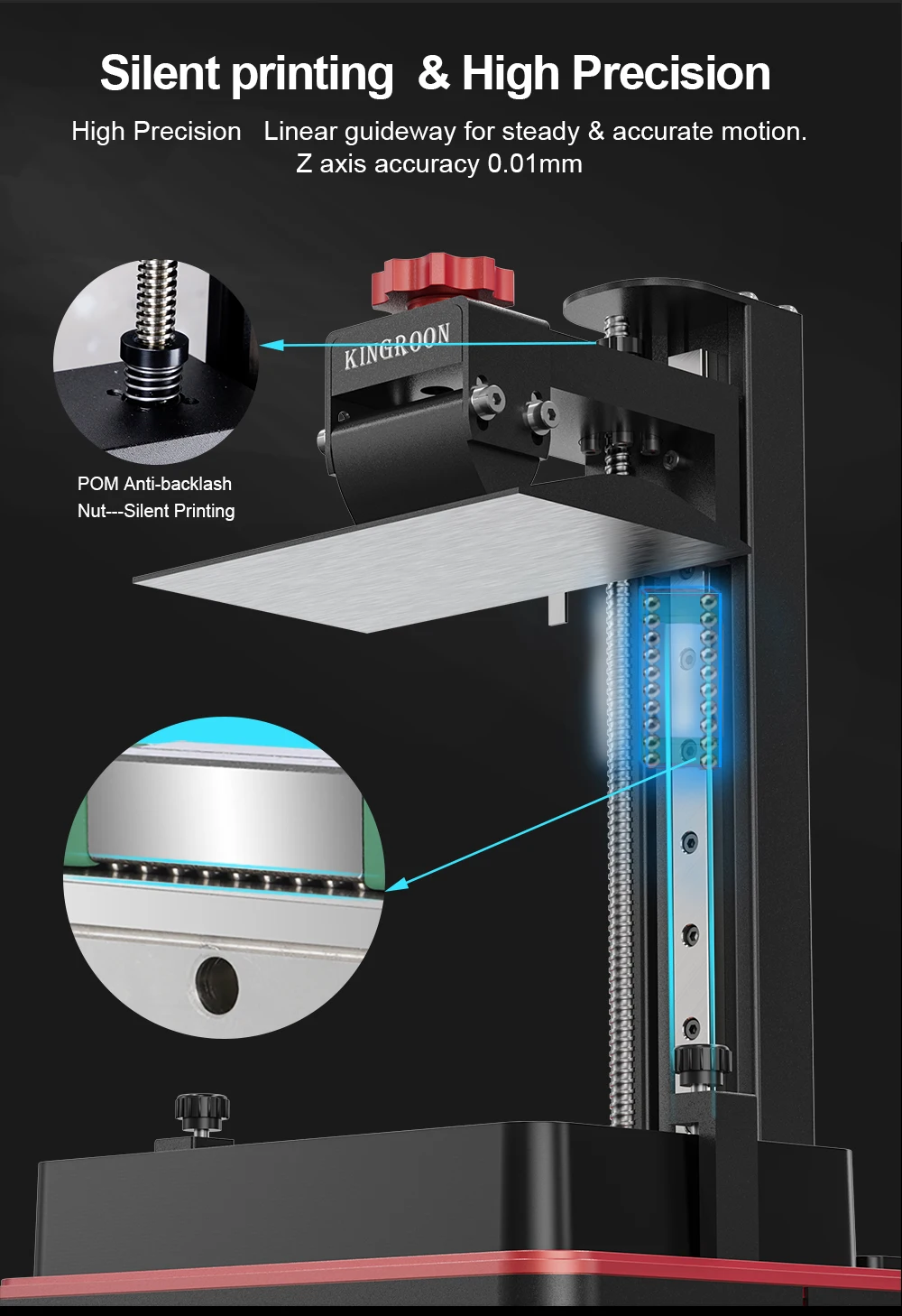 KINGROON KP6 Mono 3D Printer SLA UV Resin Printer 129x82x180mm with 6 inch 2K Monochrome LCD Screen Fast Printing Speed 3d printing business