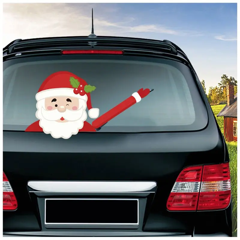 

Car Sticker Creative Rear Window Glass Body Decoration Christmas Old Theme Car Stickers