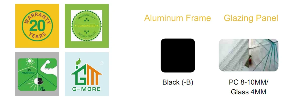 Четыре сезона элегантный зеленый дом консерватория солнце Комната Черная рама для теплицы