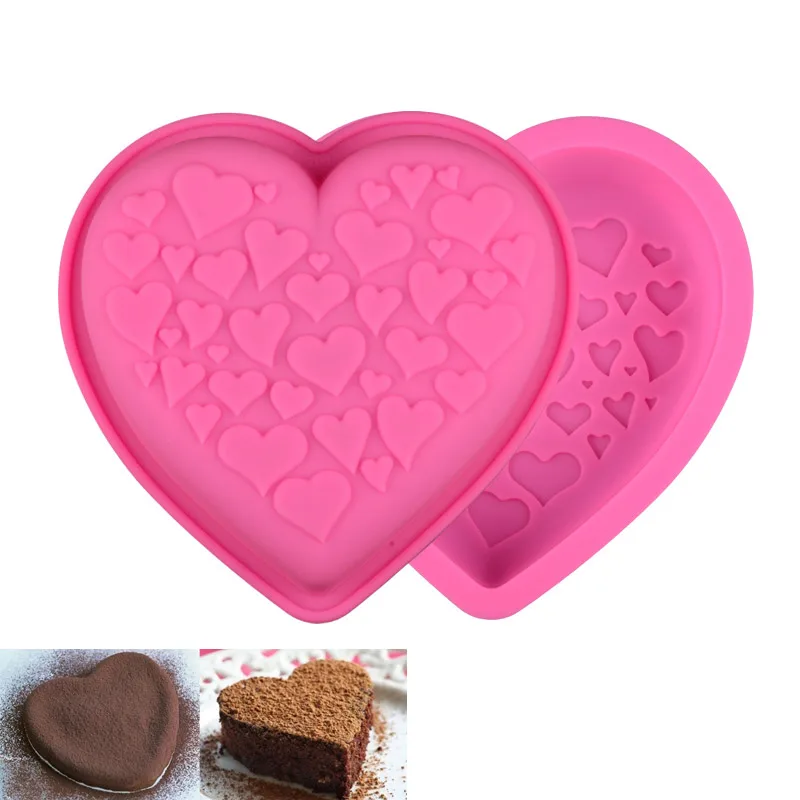 Silicone Heart-Shaped Cake Mold DIY Baking ToolsSilicone Layered Round Shape Mousse Decorating Tools | Дом и сад