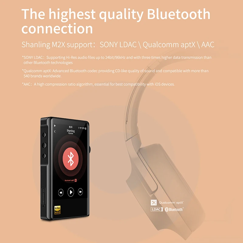 SHANLING M2X AK4490 USB DAC Bluetooth Portable Music Player MP3 PCM32 384 DSD256 Airplay WIFI Touch Screen Headphone Amplifier