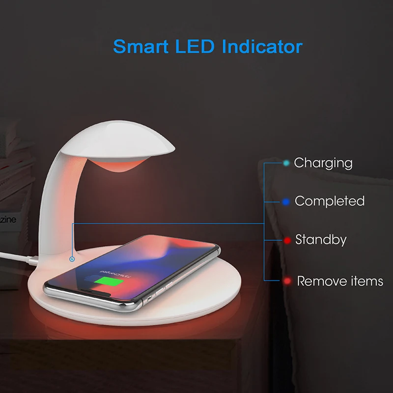 10W Wireless Charger Little Swan Night Light Mobile Phone Wireless Charger for Android Apple USB Fa - 4000070283665