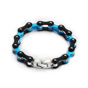 

Biker Bracelet Stainless Steel Link Chain Bracelets Factory Wholesale Bike Chain Waterproof bangles Accesories For men women