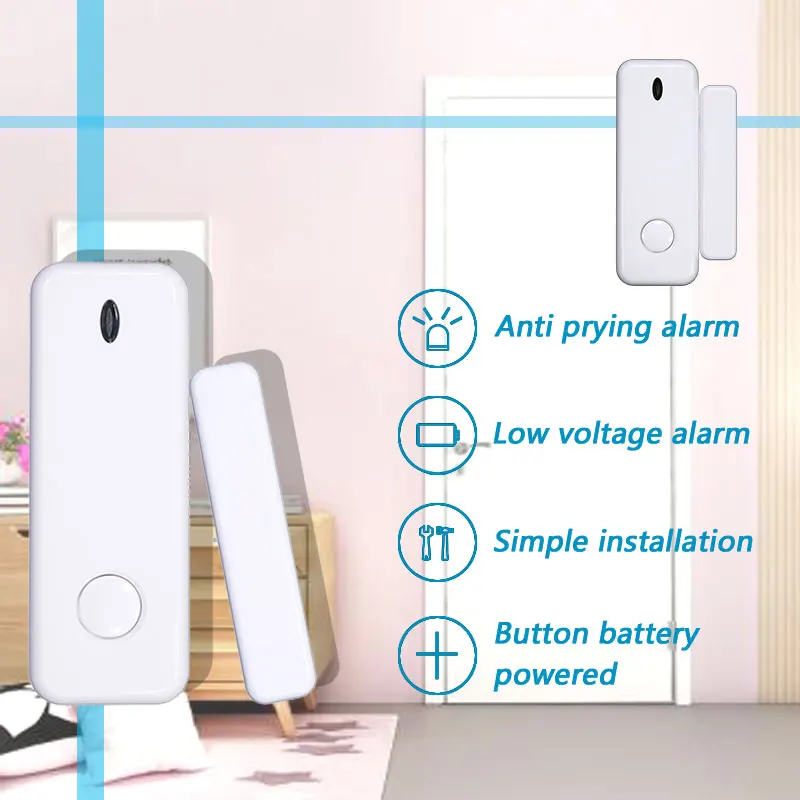 433MHz Mini Door Window Alarm Sensor Wireless Intelligent Door Sensor Security Alarm Host Accessories Open Door Reminder