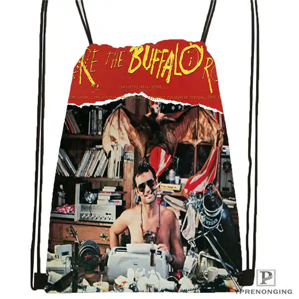 Drawstring Backpack Индивидуальная походная сумка на шнурке Neil Young, милый рюкзак для детей(черная спинка), 31x40 см#180531-04-65 - Цвет: Drawstring Backpack