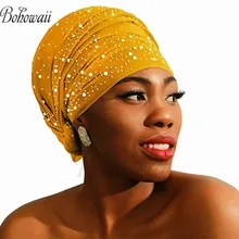 

BOHOWAII Chiffon Voile Hijab New Head Scarfs Pearl Hijab Lightweight Fashion Hair Scarf for Women Echarpe Femme Musulmane