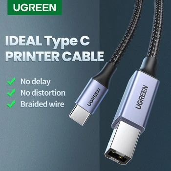 Ugreen-Cable USB C a USB tipo B 2,0 para nuevo MacBook Pro, HP, Canon, Brother, Epson, Dell, Samsung, Cable de escáner de Impresora Tipo C