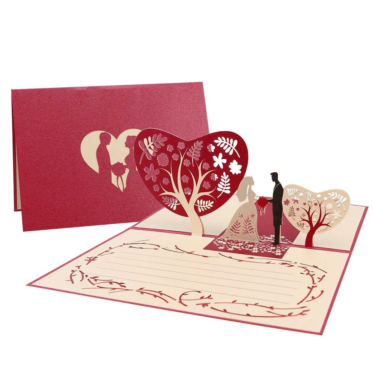  Wedding Pop Up Greeting Card 3D Gift Card With Bride And Bridegroom Design Postcard With Envelope S - 4.00004E+12
