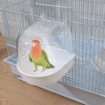 

Hanging Bird Bath Cage Out Lightweight Bird Bath Cover Caged Bird Bath For Canaries Small Brids Parrots Pet Caged Bath Box
