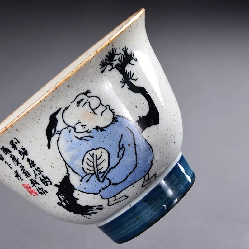 Винтажный китайский синий и белый Gaiwan большой размер искусственный керамический