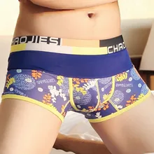 Men Sexy Printed Boxers Short Man Sexy Cotton Underwear Swimming Trunks Beachwear Man U Convex Pouch Panties Male Underpants