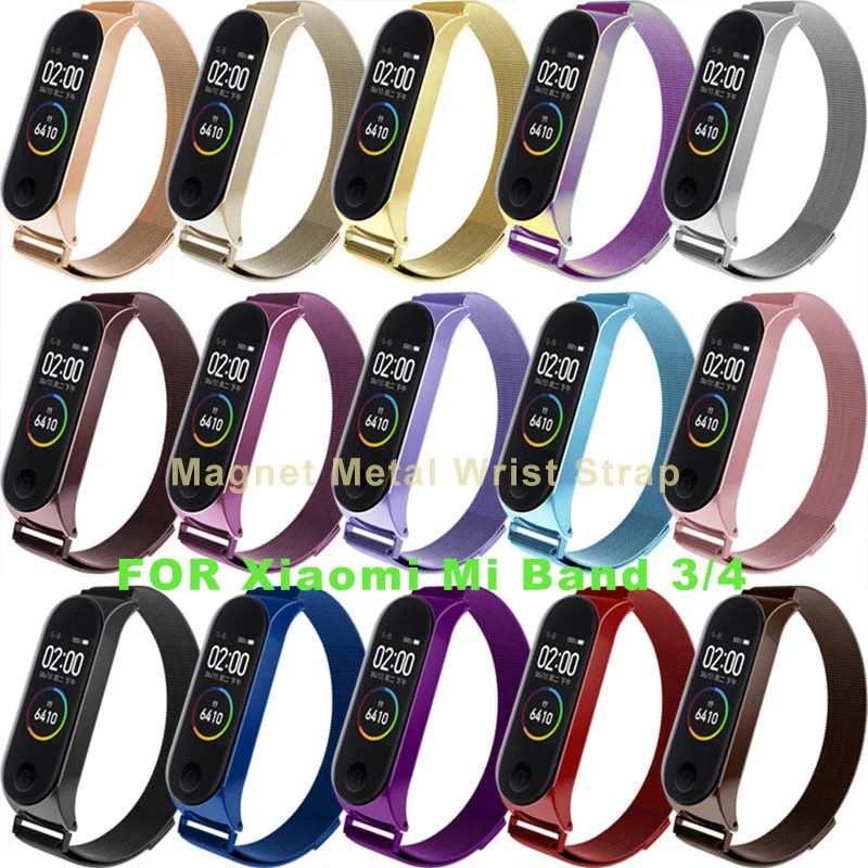 

Mi Band 3 4 Wrist Strap Magnet Metal Stainless Steel For Xiaomi Mi Band 4 3 Strap Bracelet Miband 4 3 Wristbands Pulseira