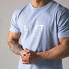 JAPAN LYFT Men Running T-shirt Short Sleeve Cotton T Shirt Casual Print T Shirt Gym Fitness Bodybuilding Workout Male Tee Tops 2