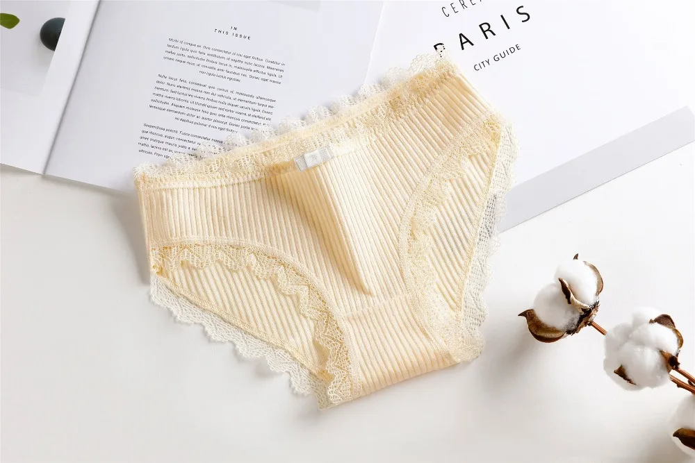 Cute Women Girls Lace Sexy Panties Cotton Low Waist Elasticity Comfortable Solid Panties
