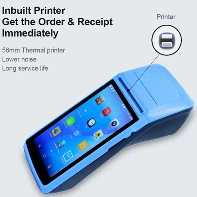android handheld pos with inbuilt printer