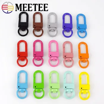 

Meetee 10/30/50pcs 34*13mm Metal Spring Swivel Ring Buckles Bags Strap Key Chain Snap Clip Hook DIY Jewelry Craft Accessories