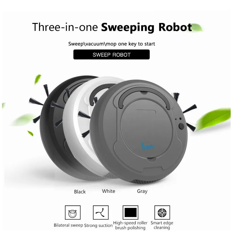 Guida Universale A Basso Rumore 3-In-1 Sweep Cleaner Ostacolo Robot Evitare Un Avvio Chiave 150 Metri Quadrati Gamma 100 Minuti Giocattolo Di Resisten