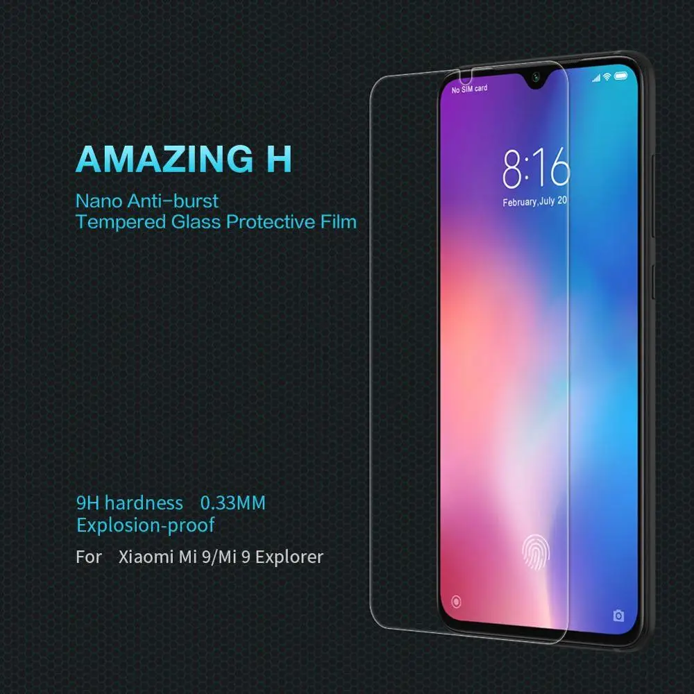 Защитное стекло для экрана Xiaomi Mi 9 оригинальное закаленное NILLKIN Защитная пленка