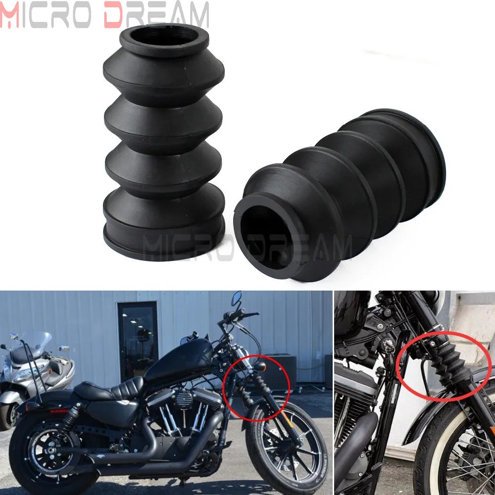 2pcs Motorcycle 39mm Forks Guard Black Fork Shock Gaiters Gators Boots