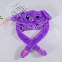 Забавный Кролик уши подушка безопасности игрушка шляпа пинч уши будет двигаться светящаяся игрушка