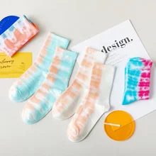 Spring and Summer Long Tube Tie Dye Hip Hop Cotton Colorfull Socks Wholesale