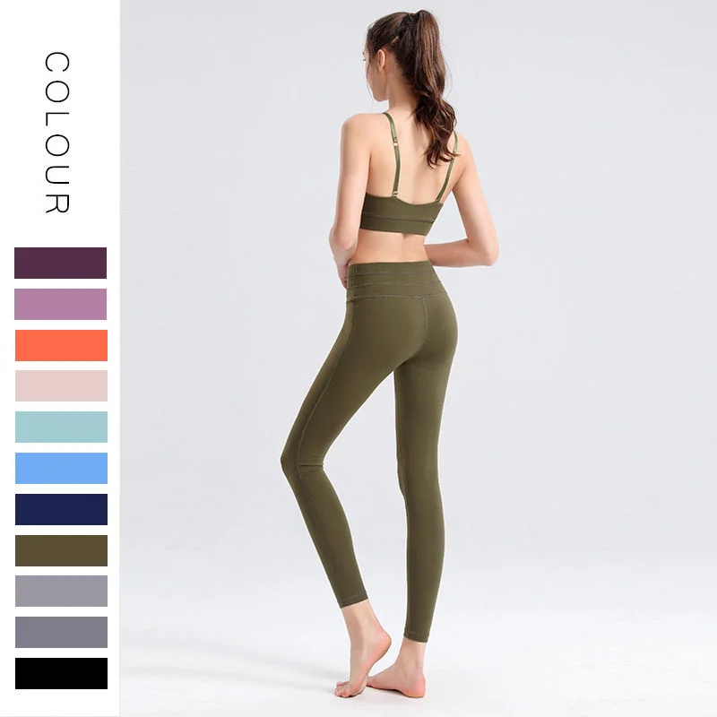 

Комплект из двух предметов, женский костюм для йоги Bingse, новинка, женский спортивный топ на спине и штаны для фитнеса, женские комплекты