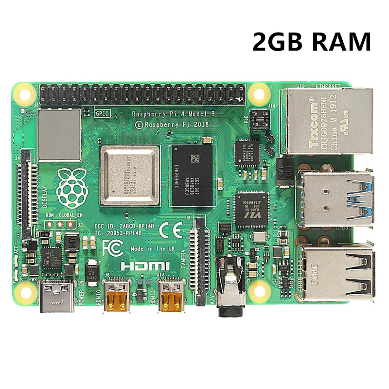 Новейший Raspberry Pi 4 Модель B 1 Гб 2 Гб 4 Гб ОЗУ Bcm2711 четырехъядерный процессор Cortex-a72 Arm V8 1,5 ГГц Поддержка 2,4/5,0 ГГц Wifi Bluetooth 5,0 - Комплект: 2GB RAM