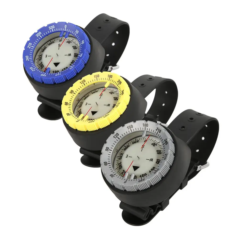 50m Waterproof Compass Underwater Caving Swimming Camping with Wristband Diving Scuba Watchband Fluorescent Dial | Спорт и