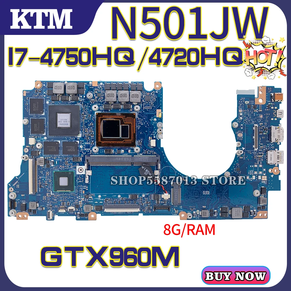 Материнская плата N501J для ноутбука ASUS N501JW G501J G501JW UX501J UX501JW G60JW системная 100%