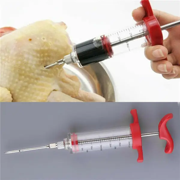 

Marinade Injector Syringe Cook Meat Turkey Steak BBQ Poultry Flavor Needle