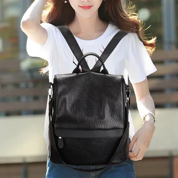 

Women Ladies Fashion Girls Solid Waterproof Handbag Leather Backpack Tote Shoulder Backpack Vintage Student backpack #YB40