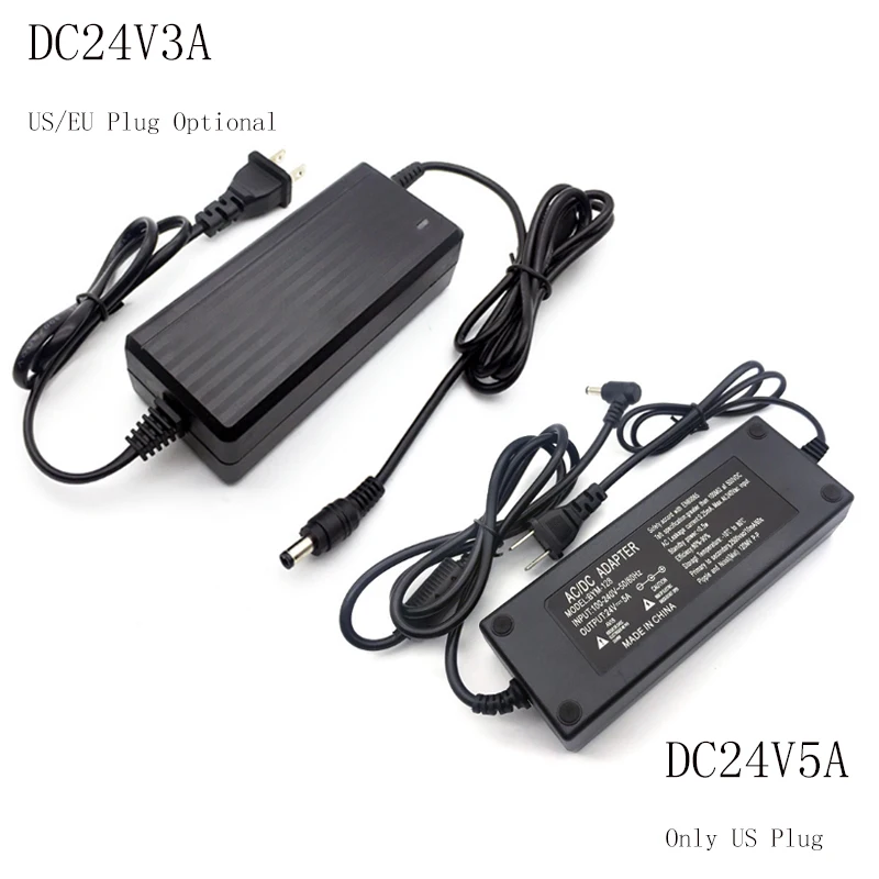 

1Pcs DC24V 3A/5A regulated power adapter two-wire EU/US plug optional for smart phones, routers, attendance machine