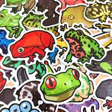 

40PCs Cute Cartoon Frog Stickers Kids Reward Gift DIY Mobile Phone Water Cup Stationery Waterproof Decorative Stickers