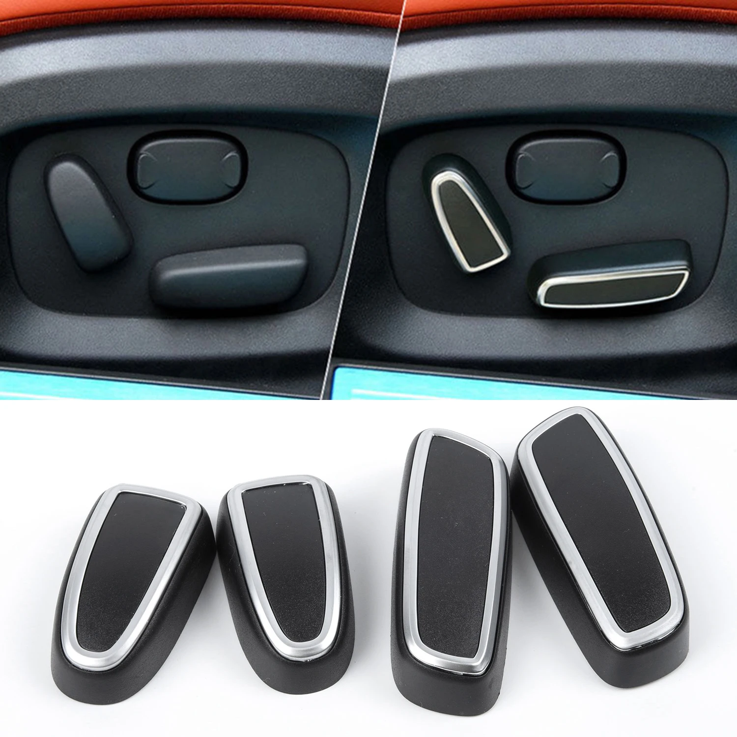 ABS Black Button Cover Case For Jaguar XF 08-15 Accessories Seat Switch Interior ABS Black Button Cover Case For Jaguar XF 08-15 Accessories Seat Switch Interior