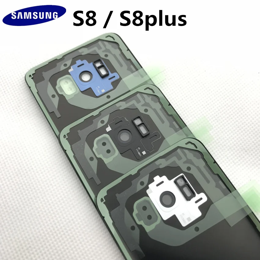 Оригинальное заднее стекло samsung S8 G950 G950F/S8+ G955 G955F S8 Plus корпус крышка батареи задняя крышка чехол с наклейкой