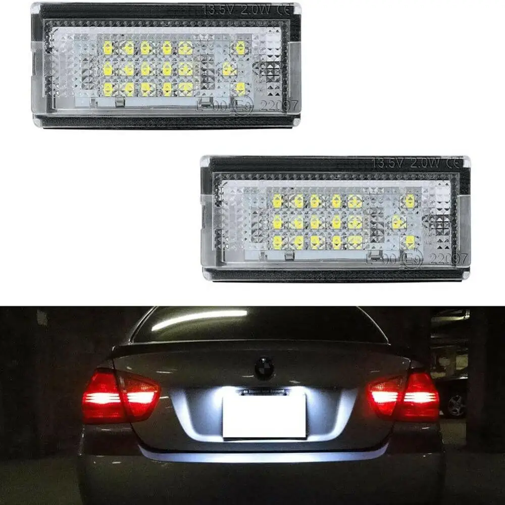 2Pcs18 SMD белый светодиодный номерной знак для BMW E46 325i 328i 330i 4D TOURING 1998 2005|bmw plate led|light
