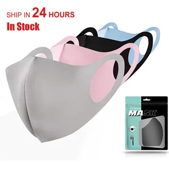 

5Pcs Washable Earloop Facial Mask Cycling Anti Dust Warmer Environmental Mouth Face Mask Respirator Fashion Black Mask