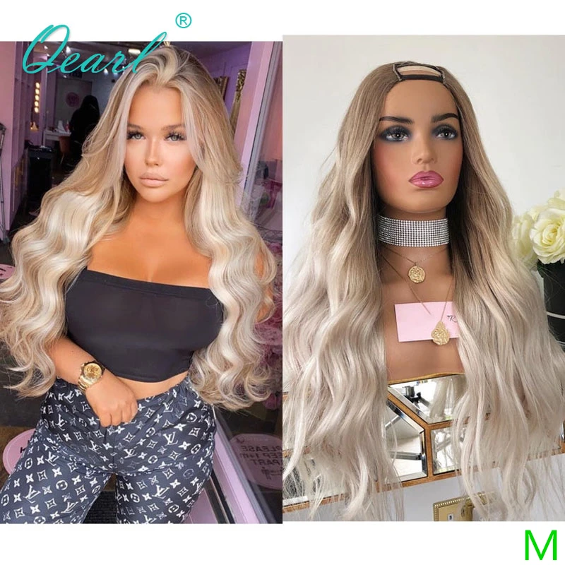 Light Ash Blonde Wigs Ombre Brown 60# Wigs for Women 2x4 U Part Wig Human Hair Wig Malaysian Wavy Remy Hair 150% Glueless Qearl Light Ash Blonde Wigs Ombre Brown 60# Wigs for Women 2x4 U Part Wig Human Hair Wig Malaysian Wavy Remy Hair 150% Glueless Qearl