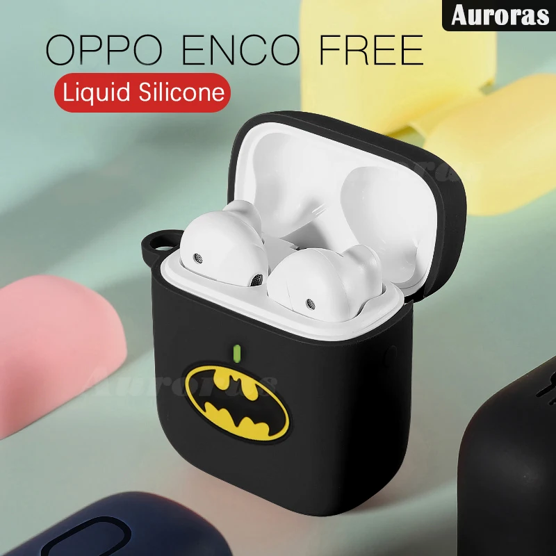 Чехол Auroras для OPPO Enco Free мультяшный дизайн Бэтмен Капитан Америка полноразмерный