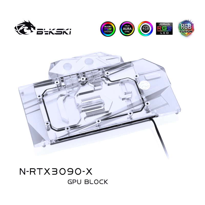 Водный блок Bykski для nVIDIA RTX3080 3090 GPU карта/медный блок/задняя панель RGB