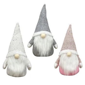 

Christmas Wool Knitted Hat Gnome Gifts Shopwindow Decoration Kids Birthday Present Handmade Plush Doll Christmas Decoration