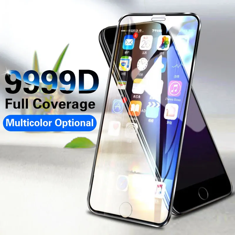 Закаленное стекло 9999D из алюминиевого сплава для iphone 6 6s 7 8 Plus X Защита экрана XS 11 Pro