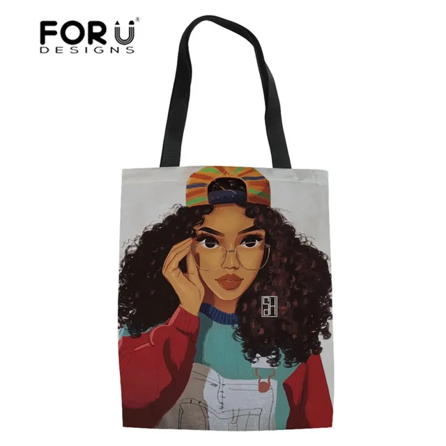 FORUDESIGNS/Винтажные африканские льняные повседневные женские сумки, многоразовые сумки для покупок, черные прочные сумки для афро леди и девушек - Цвет: Серебристый