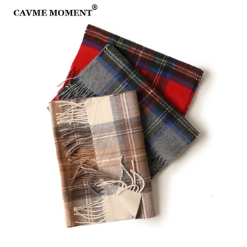 

CAVME Plaid Scarf Pure Cashmere Pashimina for Unisex Women Men's Winter Long Scarf 30*180cm 120g CUSTOM NAME Luxury Gift